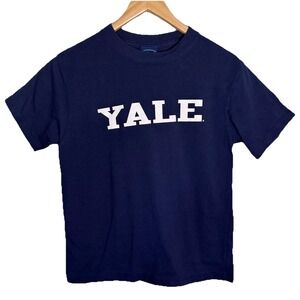 YALE UNIVERSITY Heavy Cotton Navy Blue T-Shirt Size Small
